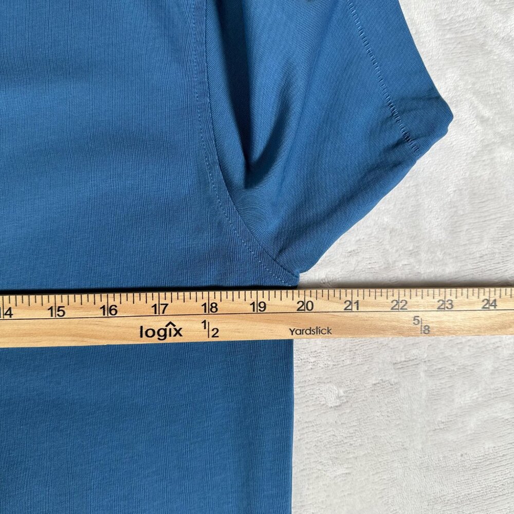 Linksoul Polo Shirt Men Size M Blue Short Sleeve Tempus Fugit 100% Luxury Cotton - Picture 7 of 9